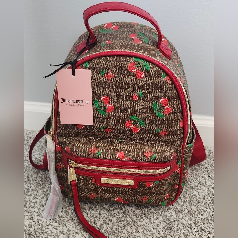 BNWT Juicy Couture Juicy Fruit Mini Backpack. Color Cherry Chestnut.